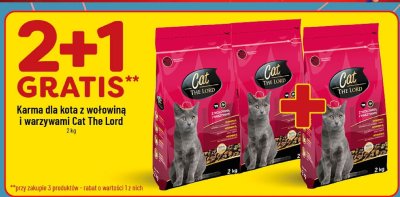 Karma dla kota Cat The Lord z wołowiną i warzywami 2+1 gratis promocja w POLOmarket