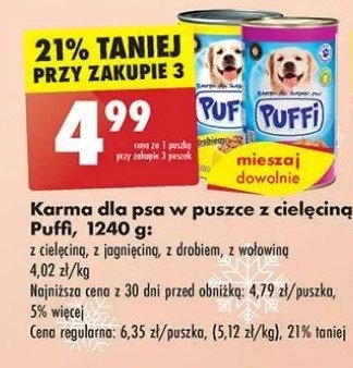 Karma dla psa z jagnięciną Puffi promocja