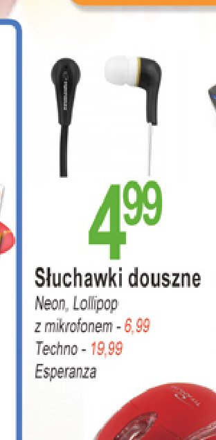 S艂uchawki douszne lollipop Esperanza promocja