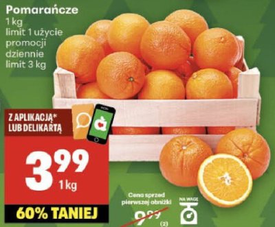 Pomarańcze 1kg promocja w Delikatesy Centrum