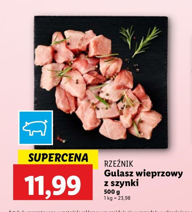 Gulasz wieprzowy z szynki Rzeźnik codzienna dostawa promocja w Lidl