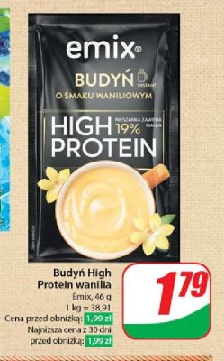 Budyń high protein waniliowy Emix promocja