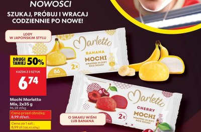 Lody Mochi Marletto Mix, 2x35 g promocja w Biedronka