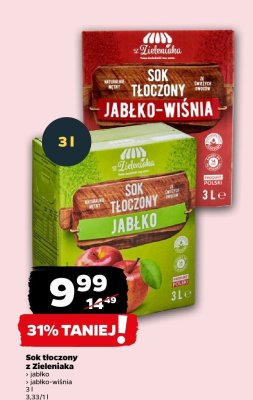 Sok tłoczony z Zieleniaka jabłko promocja w Netto