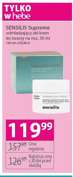 Krem do twarzy SENSILIS SUPREME MIDNIGHT promocja