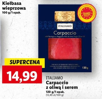 Carpaccio z oliwą i serem Italiamo promocja