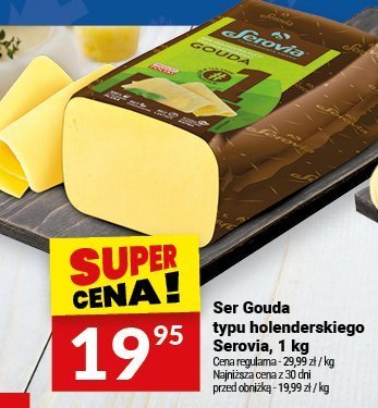 Ser Gouda typu holenderskiego Serovia, 1 kg promocja w Twój Market