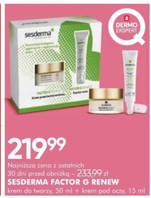 SESDERMA FACTOR G RENEW krem do twarzy 50 ml + krem pod oczy 15 ml promocja w Super-Pharm