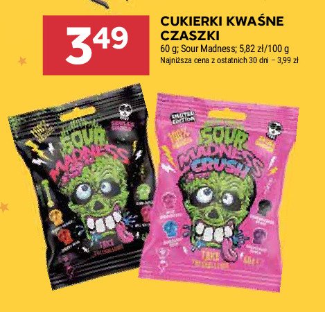 Cukierki kwaśne czaszki Chupa chups sour madness promocja w Stokrotka