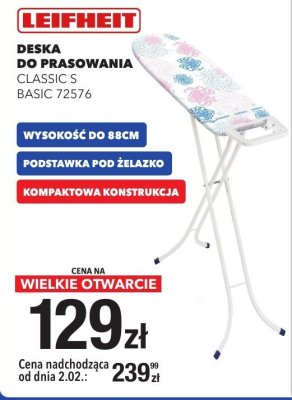 Deska do prasowania CLASSIC S BASIC 72576 promocja w RTV EURO AGD