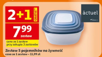 Zestaw 5 pojemników na żywność promocja w Auchan
