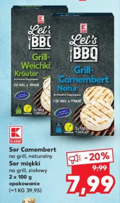 Ser camembert na grill naturalny K-classic let's bbq promocja
