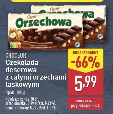 Czekolada deserowa z ca艂ymi orzechami laskowymi Choceur promocja