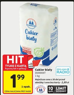 Cukier biały DIAMANT promocja w Intermarche