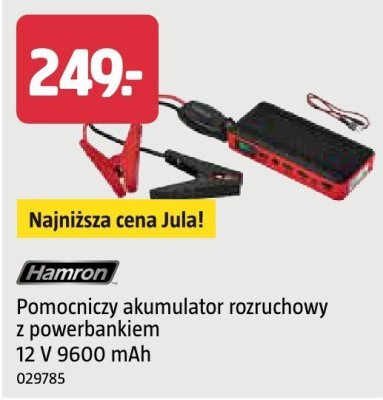 Pomocniczy akumulator rozruchowy z powerbankiem Hamron 12 V 9600 mAh promocja w Jula