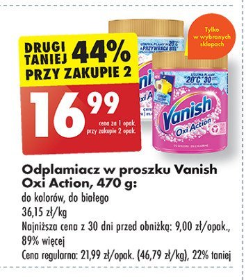 Odplamiacz w proszku white Vanish oxi action promocja