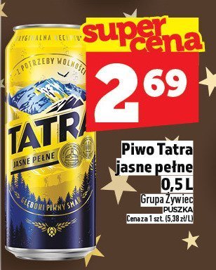 Piwo Tatra jasne pełne 0,5l promocja w TOPAZ