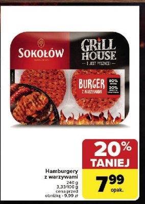 Burger z warzywami Sokołów grill house promocja
