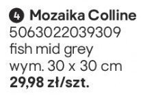 Mozaika Colline fish mind grey promocja w Castorama
