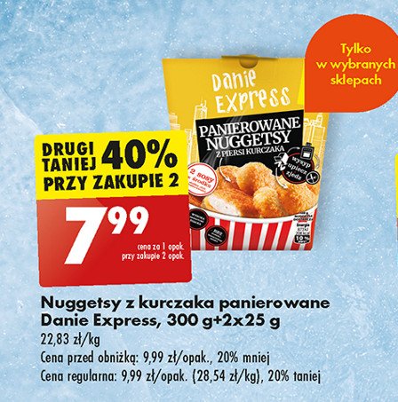 Nuggetsy z piersi kurczaka panierowane + 2 sosy Danie express promocja