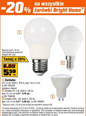 Żarówka GU10 Bright Home promocja w OBI
