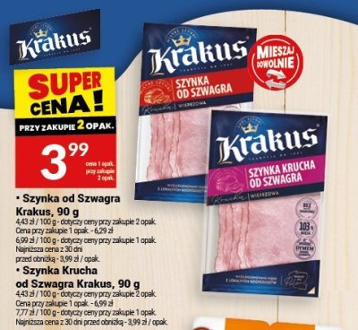 Szynka krucha od Szwagra Krakus, 90 g promocja w Twój Market