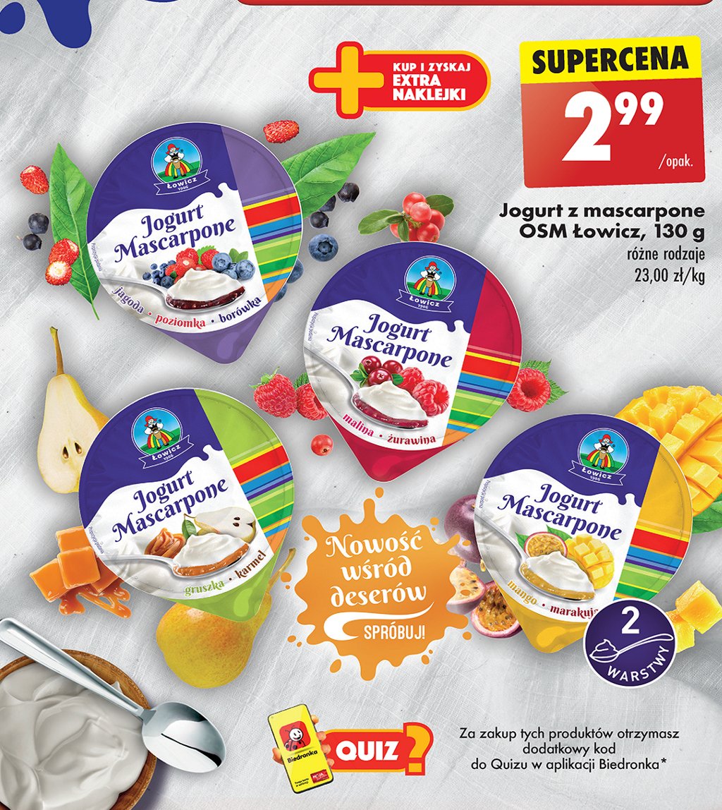 Jogurt mascarpone mango-marakuja Łowicz 1906 promocja