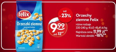 Orzechy ziemne Felix różne rodzaje promocja w Żabka