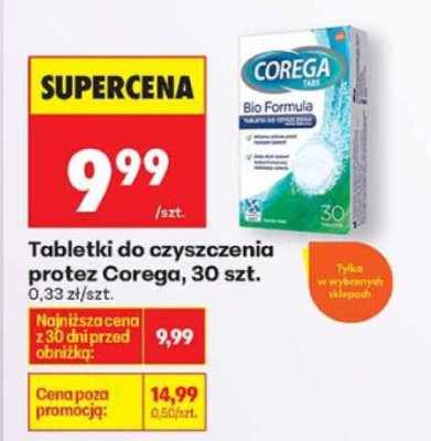 Tabletki do czyszczenia protez Corega, 30 szt. promocja w Biedronka