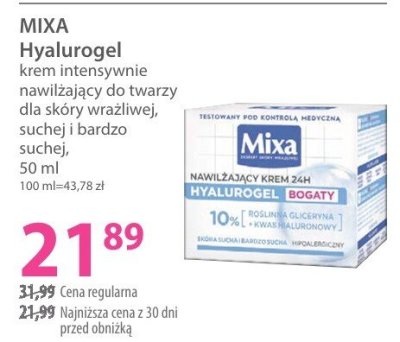 Krem Hyalurogel intensywnie nawilżający do twarzy dla skóry wrażliwej, suchej i bardzo suchej promocja w Hebe