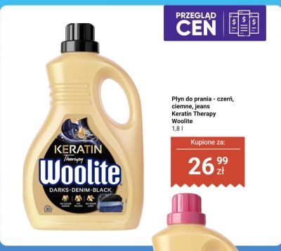 Płyn do prania Keratin Therapy Woolite czerń, ciemne, jeans 1,8 l promocja w Dino