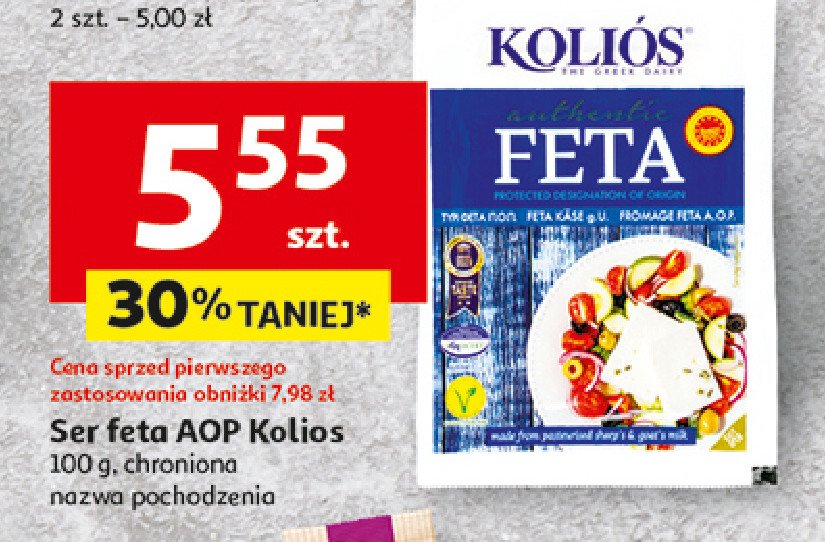 Ser grecka feta Kolios promocja w Auchan