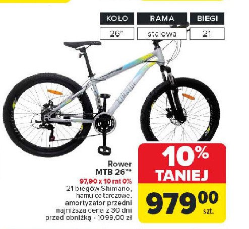 Rower mtb 26'' promocja w Carrefour Market