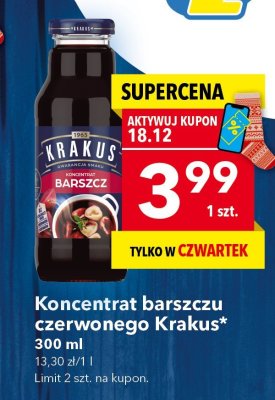 Koncentrat barszczu czerwonego Krakus, 300 ml promocja w LEWIATAN