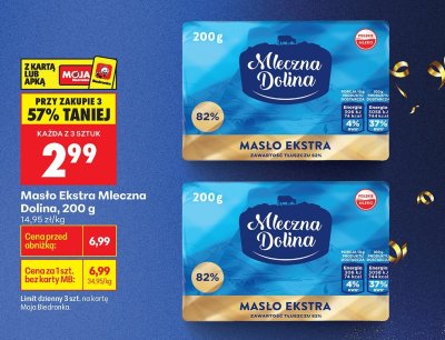 Masło Ekstra Mleczna Dolina promocja w Biedronka