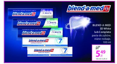 Pasta do zębów chłodna kaskada Blend-a-med 3d white fresh promocja
