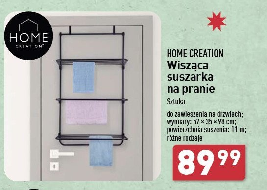 Suszarka na pranie wisząca 57 x 35 x 98 cm Home creation promocja