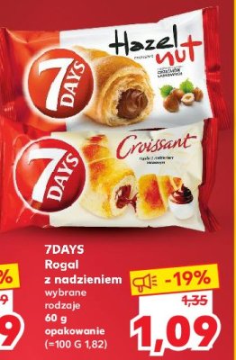 Croissant z nadzieniem o smaku orzechów laskowych 7 days promocja