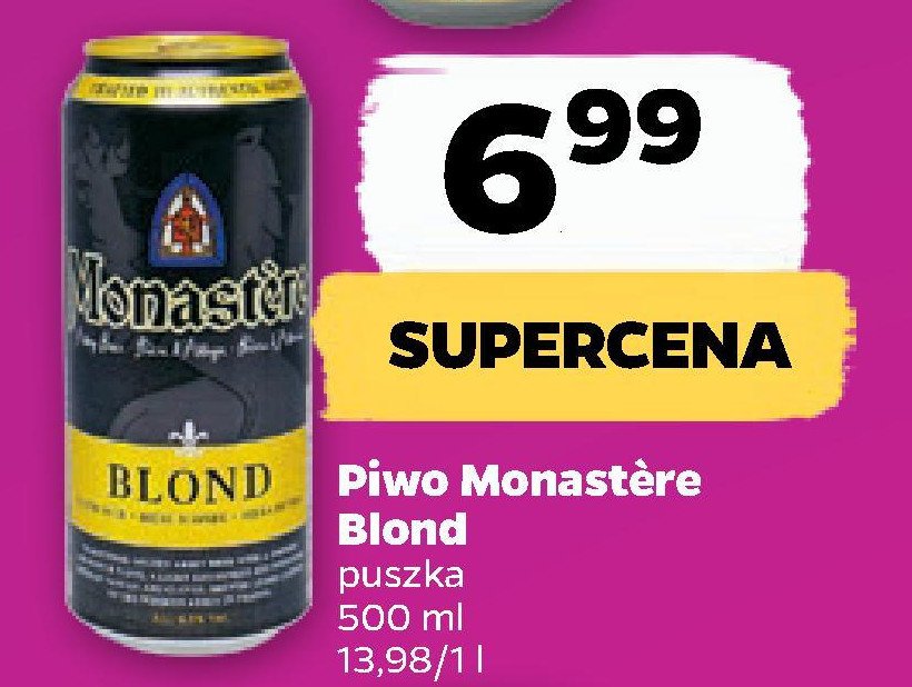Piwo Monastere blond promocja