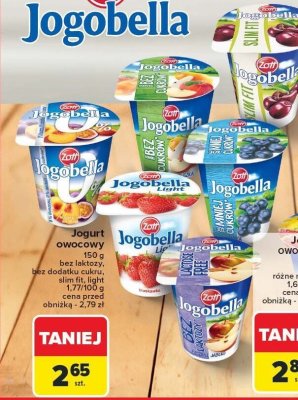 Jogurt owocowy Jogobella, różne rodzaje Zott promocja w Carrefour