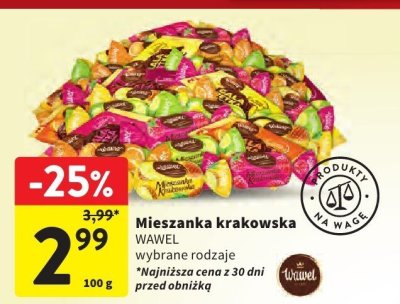 Mieszanka krakowska WAWEL wybrane rodzaje, 100 g promocja w Intermarche