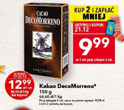 Kakao DecoMorreno 150g promocja w LEWIATAN