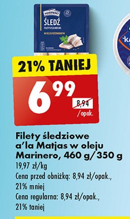 Filety śledziowe a'la matjas w oleju Marinero promocja