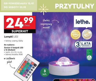 Lampki LED RGB zestaw 3 szt. Lethe promocja w Biedronka