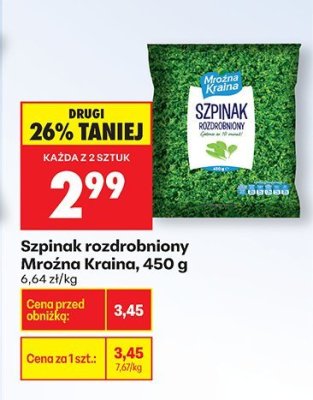 Szpinak rozdrobniony Mroźna Kraina promocja w Biedronka