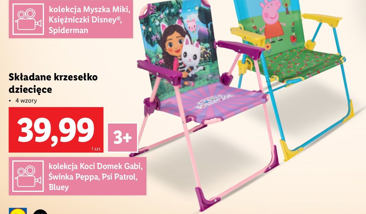 Krzesło dziecięce koci domek gabi promocja w Lidl
