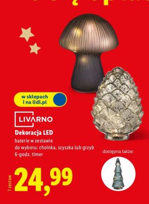 Dekoracja LED grzyb promocja w Lidl
