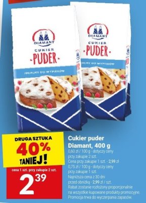 Cukier puder Diamant, 400 g promocja w Twój Market