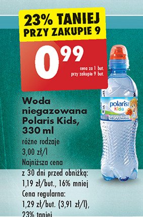 Woda niegazowana Polaris promocja