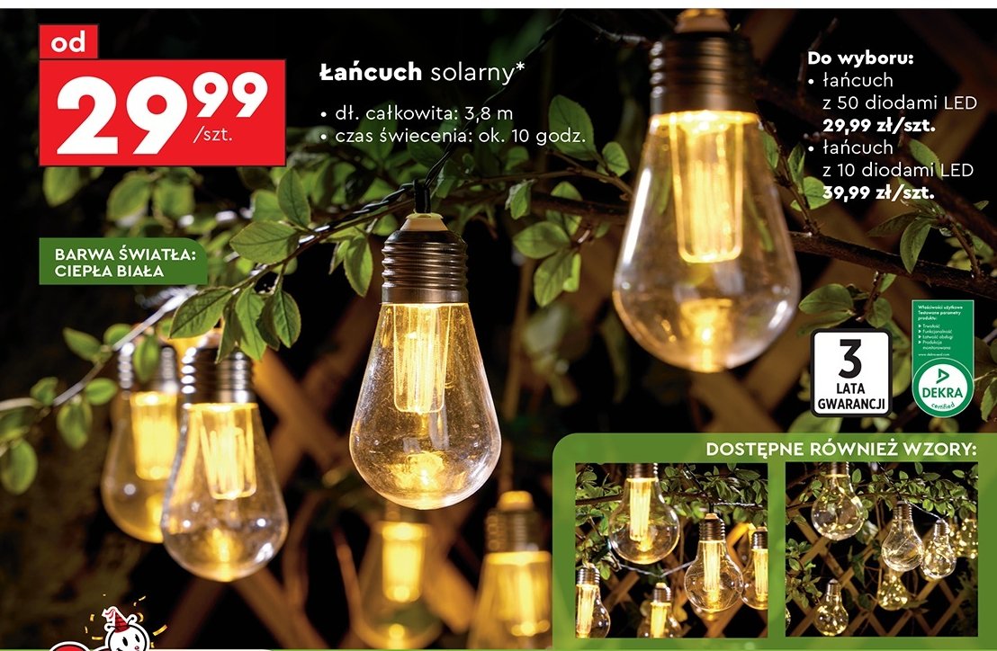 Łańcuch solarny led 10 diod Gardenic promocja